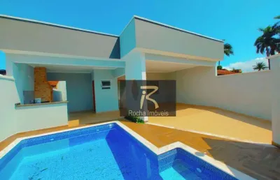 Casa com 3 dormitórios à venda, 112 m² por r$ 695.000,00 - parque balneário oásis - peruíbe/sp