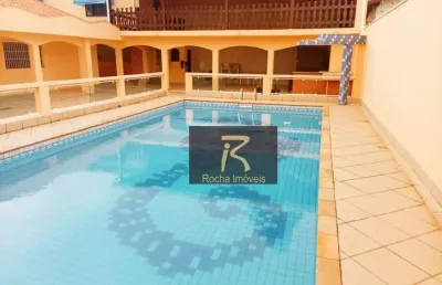 Casa 200 metros da praia com 2 lotes, imóvel  com 3 dormitórios à venda, 210 m² por r$ 950.000 - balneário três marias - peruíbe/sp