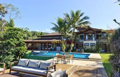 Casa de luxo em condomínio na cidade de ubatuba-sp, praia brava : 4 quartos, 4 suítes, 3 salas, 5 banheiros, 4 vagas de garagem, 450m².