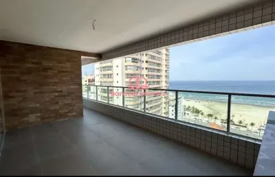 Apartamento à venda em aviação, praia grande - sp 3 quartos com vista mar