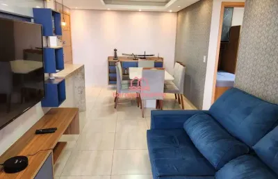 Apartamento à venda em mirim, praia grande - sp mobiliado com vista mar