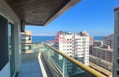 Apartamento à venda em tupi, praia grande - sp com vista mar mobiliado