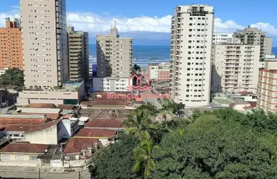 Apartamento 1 quarto com suíte, sacada gourmet  vista  mar aviação praia grande