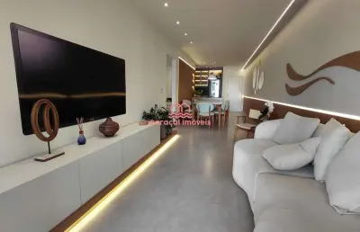 Lindo apartamento decorado e mobiliado no canto do forte , 2 suítes+ home office