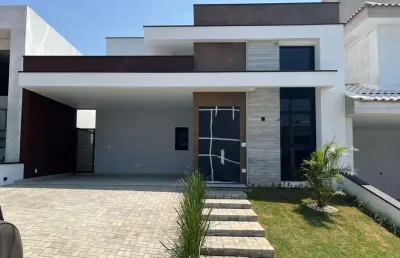 Casa nova, térrea , fachada moderna com spa e 3 suítes no condomínio campos do conde
