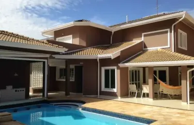 Luxuosa casa no condomínio alphaville 1 campinas para locação - 5 suítes, piscina, sauna e jacuzzi