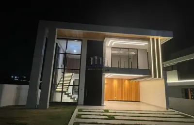 Casa nova mobiliada em alphaville vespasiano, piscina, spa e sauna, 4 suites