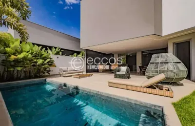 Casa em condomínio à venda, 5 quartos, 5 suítes, 3 vagas, jardim sul - uberlândia/mg