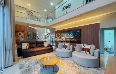 Casa em condomínio à venda, 4 quartos, 4 suítes, 8 vagas, novo mundo - uberlândia/mg