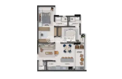 Apartamento à venda, 2 quartos, 2 suítes, santa mônica - uberlândia/mg