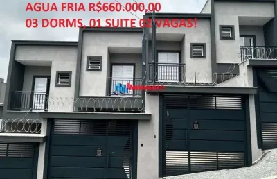 Sobrado para venda no bairro água fria, 3 dorm, 1 suíte, 2 vagas, 110 metros