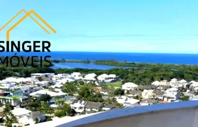 Belíssima cobertura duplex na barra da tijuca - 2 quartos (1 suíte) + 1 escritório, 3 banheiros, 2 vagas de garagem - 146m² - rio de janeiro-rj