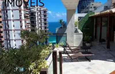 Maravilhosa cobertura duplex à venda, barra da tijuca, rio de janeiro, 290,00 m², 3 quartos, 1 suíte, varandão, 4 banheiros, 3 vagas, piscina e sauna