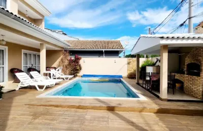 Casa à venda- moderna com piscina e área gourmet em condomínio fechado – 5 quartos e suíte master com hidro!-taquara