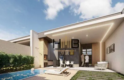 Casa plana moderna na cidade verde com 3 dormitórios suítesà venda, 116 m² por r$ 430.000 - são bento - fortaleza/ce