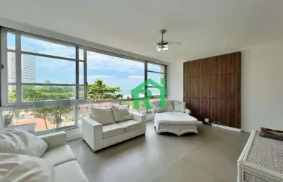Apartamento beira mar, 3 dormitórios (1 suíte), 1 vaga, pitangueiras, guarujá/sp