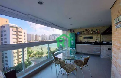 Apartamento frente para o  mar, 3 dormitórios,( 2 suítes), 2 vagas, área de lazer, astúrias, guarujá/sp