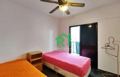 Apartamento com sacada, 3 dormitórios (2 suítes), 1 vaga, área de lazer, jardim astúrias, guarujá/sp