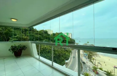 Apartamento frente mar com 3 quartos (2 suítes), 2 vagas e lazer à venda em jardim astúrias, guarujá | rocha imóveis guarujá
