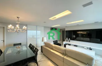 Apartamento frente mar, 3 suítes, 2 vagas, área de lazer, tombo, guarujá/sp