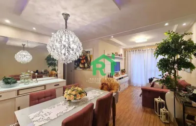 Apartamento reformado, 3 dormitórios (1 suíte), 2 vagas, área de lazer, jardim astúrias, guarujá/sp
