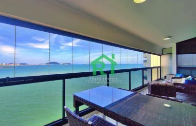 Apartamento frente mar, 3 dormitórios (3 suítes), 2 vagas, área de lazer, jardim astúrias, guarujá/sp