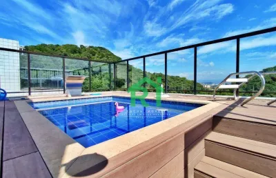 Cobertura duplex, 4 dormitórios (2 suítes), 4 vagas, pitangueiras, guarujá/sp