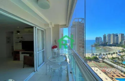Apartamento beira mar, 2 dormitórios (1 suíte), 2 vagas, lazer, jardim astúrias - guarujá/sp