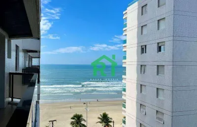 Apartamento beira mar, 3 dormitórios (1 suíte), 1 vaga, lazer, jardim astúrias - guarujá/sp