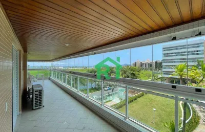 Apartamento beira mar, 4 dormitórios (4 suítes), 4 vagas, área de lazer, enseada, guarujá/sp