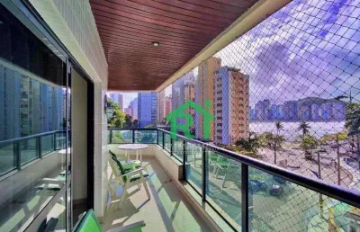 Apartamento frente mar, 3 dormitórios (1 suíte), 1 vaga, jardim astúrias - guarujá/sp
