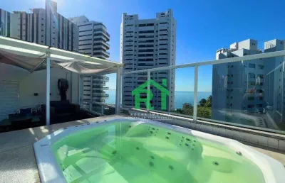 Cobertura  reformada com vista mar, 4 dormitórios (suítes), lazer, jardim astúrias - guarujá/sp.