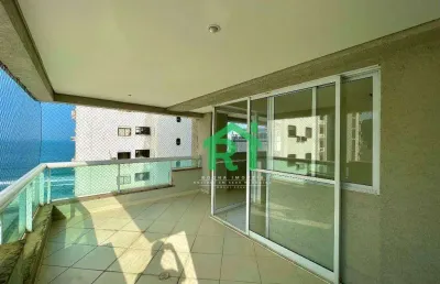 Apartamento beira mar, 3 dormitórios (3 suítes), 2 vagas, área de lazer, jardim astúrias, guarujá/sp