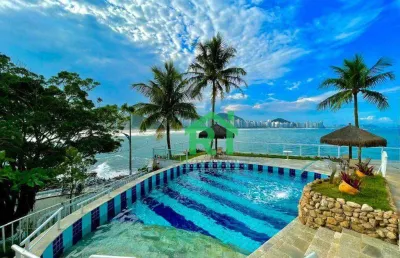Apartamento frente mar, 3 dormitórios (1 suíte), 1 vaga, área de lazer, jardim astúrias, guarujá/sp
