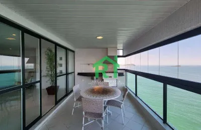 Apartamento beira mar, varanda gourmet, 3 suítes, lazer, 2 vagas de garagem, pitangueiras, guarujá/sp