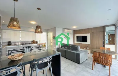 Apartamento beira mar, reformado, 3 dormitórios, 2 vagas, lazer, jardim astúrias, guarujá/sp