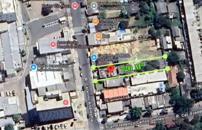 Terreno comercial com 726 metros quadrados no bairro vila nova