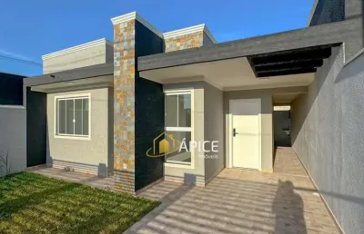 Casa nova com 3 quartos e jardim no bairro nações, fazenda rio grande