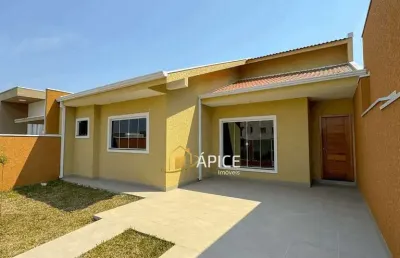 Casa nova com 3 quartos e quintal amplo no bairro eucaliptos, fazenda rio grande