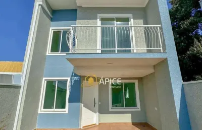 Sobrado novo com 3 quartos e suíte no bairro eucaliptos, fazenda rio grande