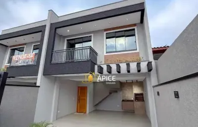 Sobrado com suíte e espaço gourmet no bairro nações, fazenda rio grande