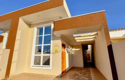 Casa nova com 3 quartos, suíte e área gourmet no bairro iguaçu, frg