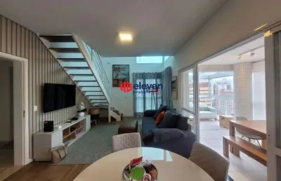 Apartamento duplex à venda, 2 quartos, 2 suítes, 2 vagas, gonzaga - santos/sp