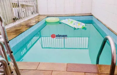 Cobertura duplex, 3 dormitórios, piscina, no bairro aparecida, santos-sp