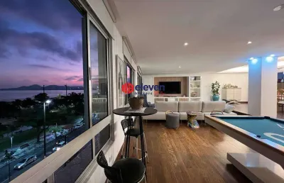 Apartamento frente mar, vista panorâmica de toda orla da praia de santos.