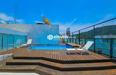 Cobertura duplex 4 dormitórios, vista mar, no guarujá, 468 m²