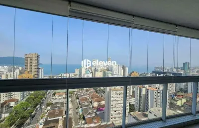 Para locação – apartamento 3 quartos, vista ao mar, na aparecida, 144 m²