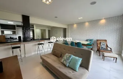 Apartamento 3 quartos mobiliado, vista mar no gonzaga - santos/sp