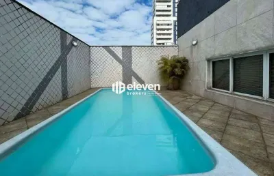 Cobertura à venda no boqueirão – 258m² | 3 dorms (1 suíte) | piscina privativa | vista parcial do mar – santos/sp