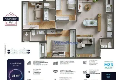 Apartamento com 3 dormitórios à venda, 76 m² por r$ 645.000,00 - parque industrial - são josé dos campos/sp
